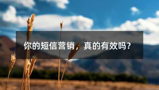 你的短信营销,真的有效吗?