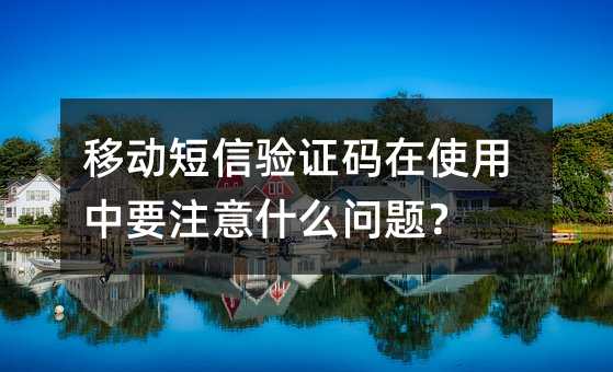 移动短信验证码在使用中要注意什么问题?