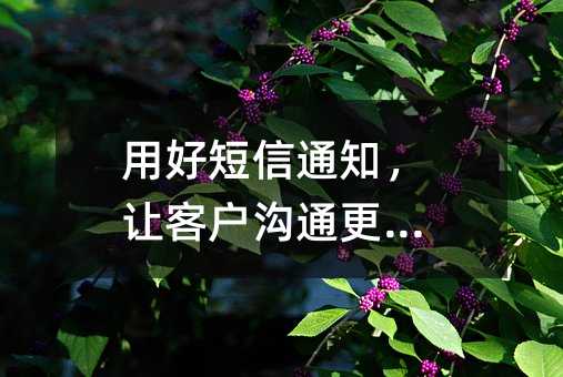 用好短信通知,让客户沟通更高效