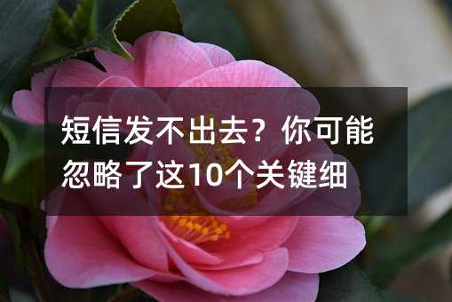 短信发不出去?你可能忽略了这10个关键细节