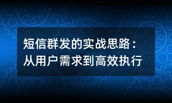 短信群发的实战思路:从用户需求到高效执行