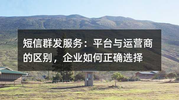 短信群发服务:平台与运营商的区别,企业如何正确选择