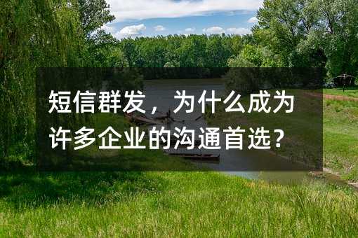 短信群发,为什么成为许多企业的沟通首选?