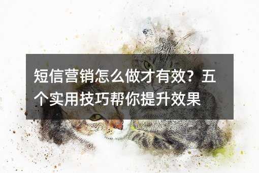 短信营销怎么做才有效?五个实用技巧帮你提升效果
