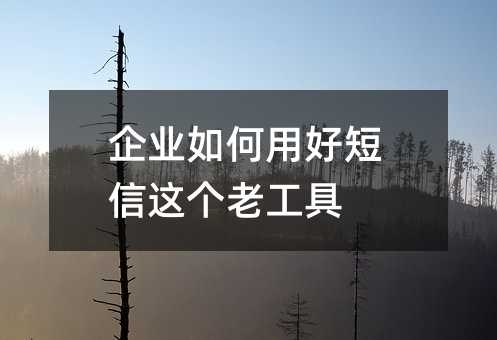 企业如何用好短信这个老工具