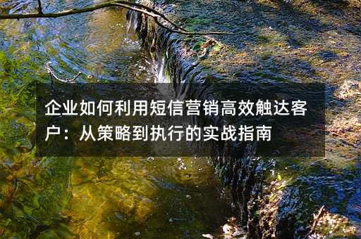 企业如何利用短信营销高效触达客户:从策略到执行的实战指南