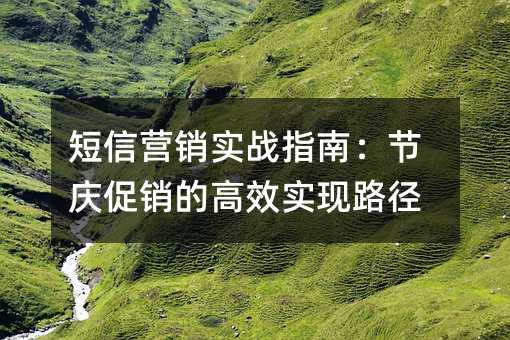 短信营销实战指南:节庆促销的高效实现路径