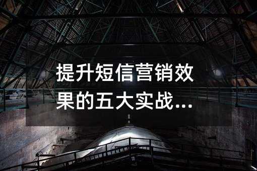 提升短信营销效果的五大实战技巧