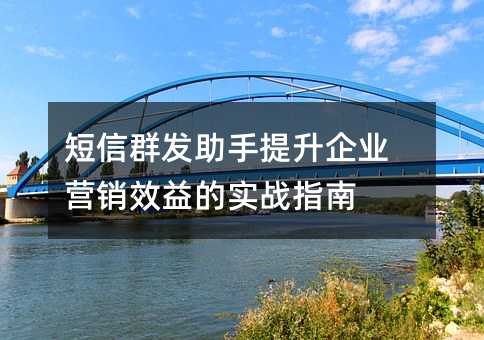 短信群发助手提升企业营销效益的实战指南