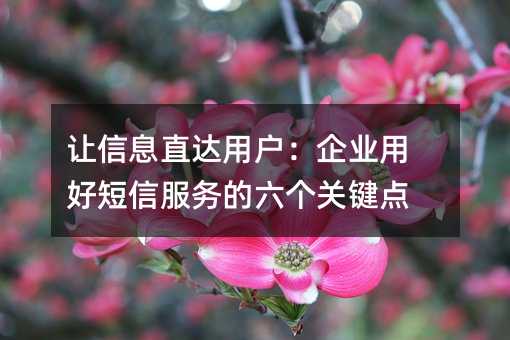 ����Ϣֱ���û�����ҵ�úö��ŷ���������ؼ���