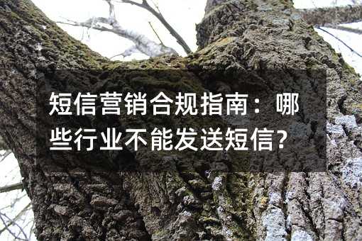 短信营销合规指南:哪些行业不能发送短信?