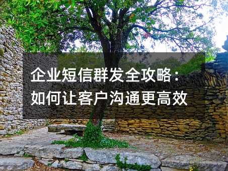 企业短信群发全攻略:如何让客户沟通更高效