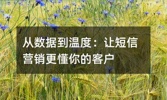从数据到温度:让短信营销更懂你的客户