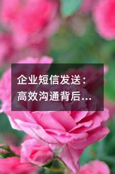 企业短信发送:高效沟通背后的实用技术