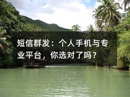 短信群发:个人手机与专业平台,你选对了吗?