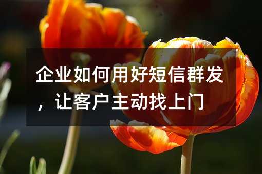 企业如何用好短信群发,让客户主动找上门