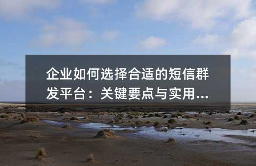 企业如何选择合适的短信群发平台:关键要点与实用建议