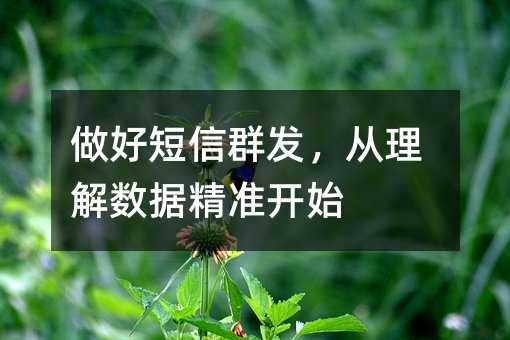 做好短信群发,从理解数据精准开始