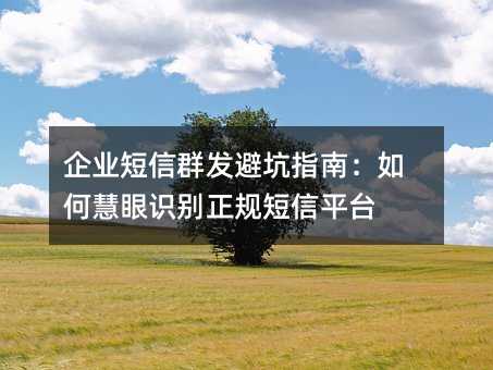 企业短信群发避坑指南:如何慧眼识别正规短信平台