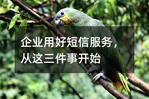 企业用好短信服务,从这三件事开始