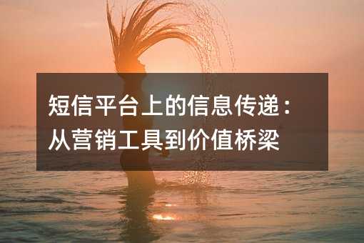 短信平台上的信息传递:从营销工具到价值桥梁