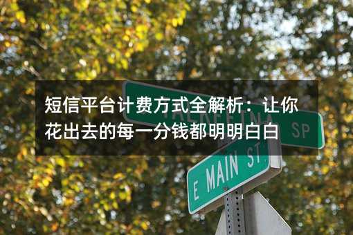 短信平台计费方式全解析:让你花出去的每一分钱都明明白白