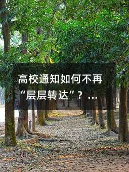 高校通知如何不再“层层转达”?一次技术变革带来的效率跃升