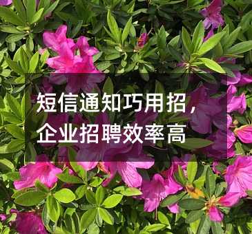 ����֪ͨ�����У���ҵ��ƸЧ�ʸ�