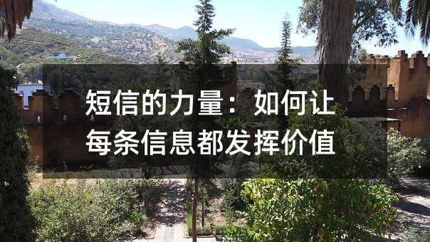 短信的力量:如何让每条信息都发挥价值