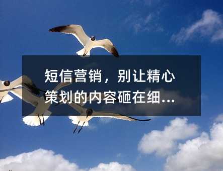 短信营销,别让精心策划的内容砸在细节上