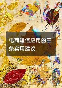 电商短信应用的三条实用建议