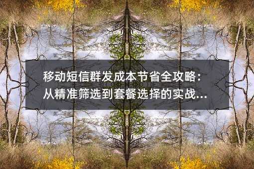 移动短信群发成本节省全攻略:从精准筛选到套餐选择的实战技巧