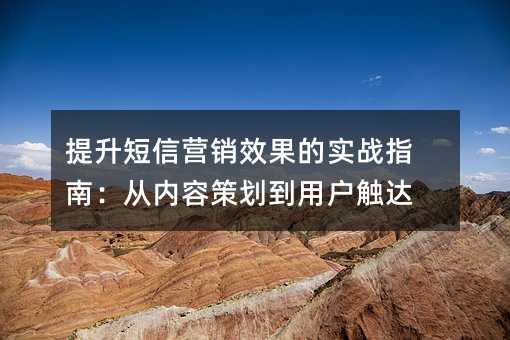 提升短信营销效果的实战指南:从内容策划到用户触达