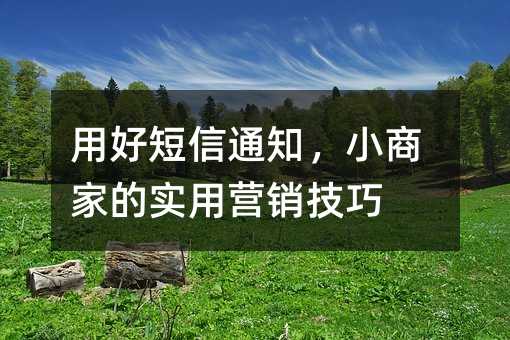 用好短信通知,小商家的实用营销技巧