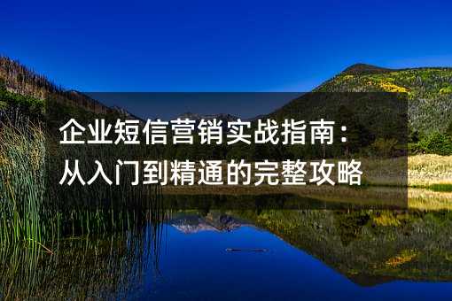 企业短信营销实战指南:从入门到精通的完整攻略