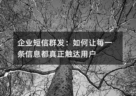 企业短信群发:如何让每一条信息都真正触达用户