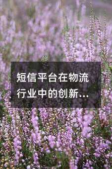 短信平台在物流行业中的创新应用与价值提升