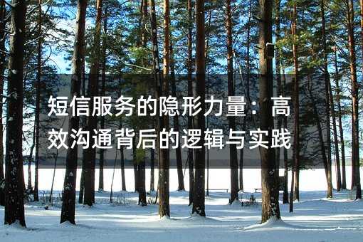 短信服务的隐形力量:高效沟通背后的逻辑与实践
