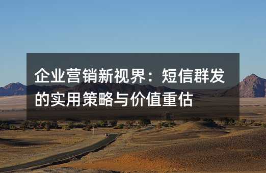 企业营销新视界:短信群发的实用策略与价值重估