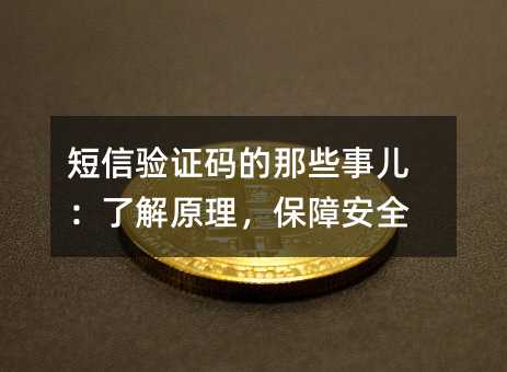 短信验证码的那些事儿:了解原理,保障安全