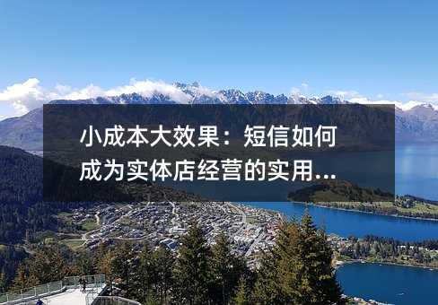 小成本大效果:短信如何成为实体店经营的实用工具