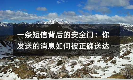 一条短信背后的安全门:你发送的消息如何被正确送达