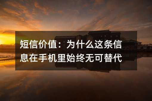 短信价值:为什么这条信息在手机里始终无可替代