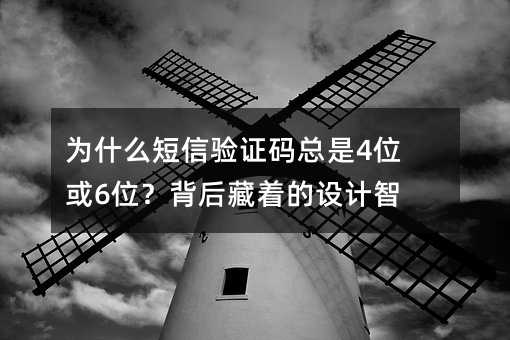 为什么短信验证码总是4位或6位?背后藏着的设计智慧