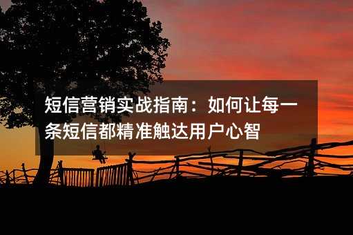 短信营销实战指南:如何让每一条短信都精准触达用户心智