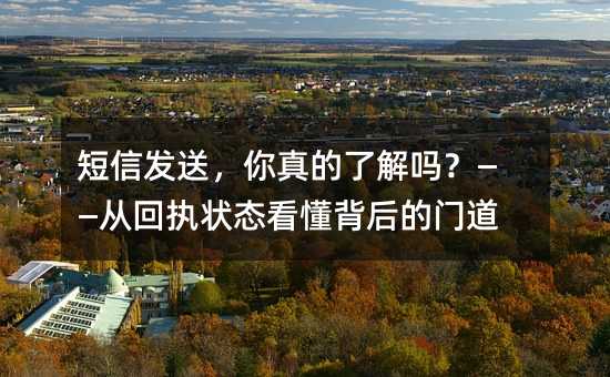 短信发送,你真的了解吗?——从回执状态看懂背后的门道
