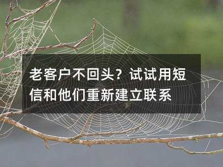 老客户不回头?试试用短信和他们重新建立联系