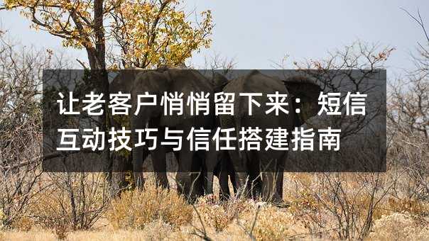 让老客户悄悄留下来:短信互动技巧与信任搭建指南