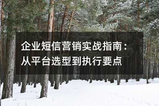 ��ҵ����Ӫ��ʵսָ�ϣ���ƽ̨ѡ�͵�ִ��Ҫ��
