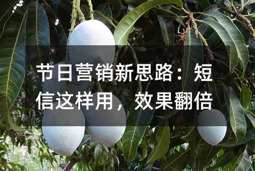 节日营销新思路:短信这样用,效果翻倍